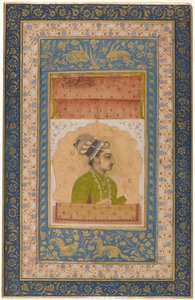 Miniaturní portrét Dary Shikoh, cca 1640 (kvaš na papíře připevněný na list alba) od Indian School