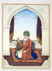 Nawab Mozaffir Khan (Multani), z Království Paňdžáb, jeho vládci a náčelníci, svazek II, svazek 30 akvarelových studií od neznámého indického umělce, kolem roku 1840 (wc na papíře) od Indian School