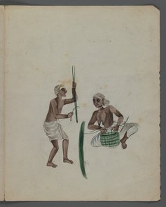 Jeden ze sady devíti obrázků zobrazujících Indy v různých profesích (wc na papíře) od Indian School