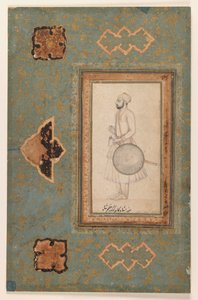 Portrét Kuka Azam Shah, cca 1640 (inkoust na papíře) od Indian School