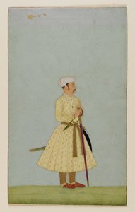 Portrét Rao Chattara Sala z Bundi, kolem roku 1675 (neprůhledné wc a zlato na papíře) od Indian School