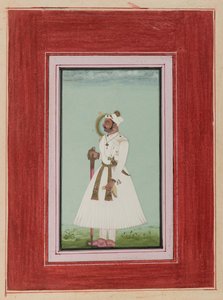Portrét Rao Vir Singha, cca 1780-1790 (neprůhledné wc a zlato na papíře) od Indian School
