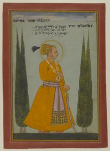 Posmrtný portrét maharaja Ajit Singh z Marwar, 1762 (wc na papíře) od Indian School