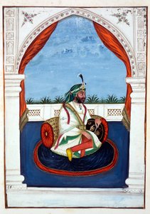 Rajah Lal Singh, z Království Paňdžáb, jeho vládci a náčelníci, svazek I, svazek 27 akvarelových studií od neidentifikovaného indického umělce, kolem roku 1840 (wc na papíře) od Indian School
