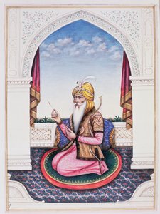 Randžít Singh (1780-1839) mahárádža z Paňdžábu (tužka, kvaš a wc na papíře) od Indian School