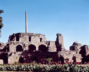 Ruiny citadely Kotla Firuz Shah, založené Firuz Shah Tughluq (1351-88) od Indian School