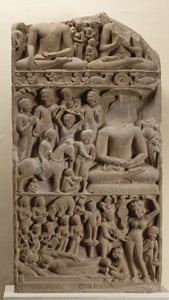 Scény ze života Buddhů, Sarnath, Uttar Pradesh od Indian School