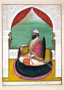 Sirdar Mangal Singh, z Království Paňdžáb, jeho vládci a náčelníci, svazek I, svazek 27 akvarelových studií od neidentifikovaného indického umělce, kolem roku 1840 (wc na papíře) od Indian School