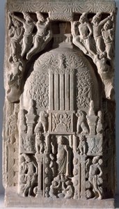 Stupa deska (fragment reliéfu, 225-325) od Indian School