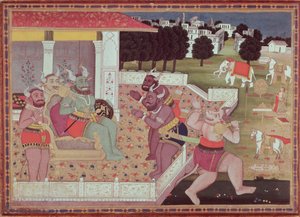 Asura Kumbha a jeho dvůr démonů, kolem roku 1800 od Indian School