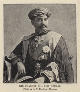 Thakore Sahib z Gondal (rytina) od Indian School