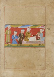 Nemocný Alexander diktuje svou vůli, kolem roku 1475 (neprůhledné wc na papíře) od Indian School