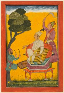 Vivaca Ragaputra, list ze série Ragamala, asi 1700-20 (neprůhledný akvarel a zlato na papíře) od Indian School