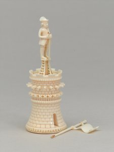 Bílá věž, šachová figurka, Indie, cca 1820 od Indian School