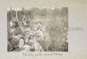 Čekání na druhého nosorožce, „Curzonova sbírka: Album snímků, vztahující se především k době lorda Curzona jako místokrále Indie“, duben 1901 od Indian photographer