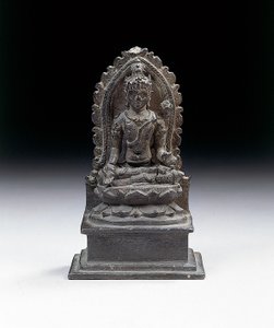 Jávská postava Padmapani, konec 9. století (bronz)