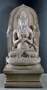 Prajnaparamita, bohyně trancedentální moudrosti, cca 1300 (andezit)