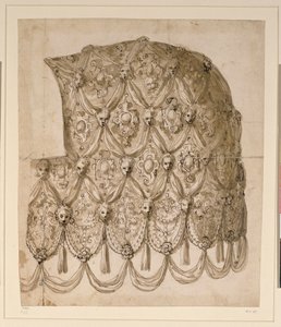 Koňský caparison (pero a inkoust na papíře) od Inigo Jones
