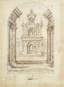 Palác (pero a inkoust na papíře) od Inigo Jones