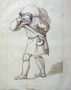 Vrátný naložený (pero a inkoust na papíře) od Inigo Jones
