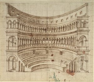 Amfiteátr (pero a inkoust na papíře) od Inigo Jones