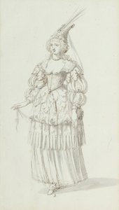 Chloris: alternativní skica pro Henriettu Marii, kolem roku 1631 (pero a inkoust na papíře) od Inigo Jones