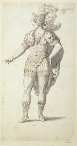 Konečný návrh pro Oberonovy šaty, cca 1611 (pero a inkoust na papíře)