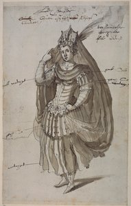 Queen Candace, cca 1609 (pero a inkoust na papíře) od Inigo Jones