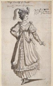 Queen Zenobia, cca 1609 (pero a inkoust na papíře) od Inigo Jones