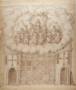 The Release of the Daughters of the Morn, c.1611 (pero & inkoust na papíře) od Inigo Jones