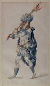 Pochodeň: Indián (akvarel na papíře) od Inigo Jones