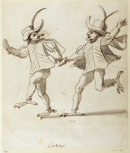 Dva Lackeys (pero a inkoust na papíře) od Inigo Jones