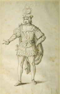 Mládež ve starověkém britském kostýmu, kolem roku 1611 (pero a inkoust na papíře) od Inigo Jones