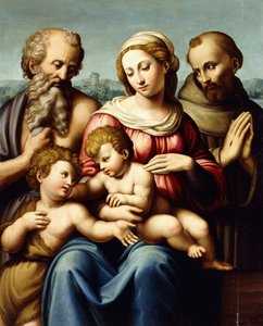 Madona s dítětem se svatým Janem Křtitelem, od Innocenzo da Imola