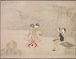 Krásky na pobřeží, c. 1765-1792. od Ippitsusai Bunchō
