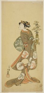Herec Yamashita Kyonosuke I v ženské roli od Ippitsusai Bunchō