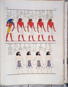 „Různé druhy lidí známé Egypťanům“, vyobrazené v hrobce Menphtaha I., ilustrace z „Památníků Egypta a Núbie“, od Ippolita Roselliniho od Ippolito Rosellini
