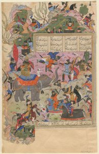 Bitva o Iskandar se Zanj Z rukopisu Khamsa z Nizami, 1540-1545 od Iranian Master