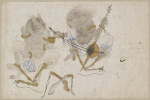 Dva démoni, spoutaní, 15. století od Iranian Master