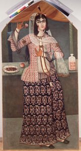 Žena držící růži, počátek 19. století. od Iranian Master