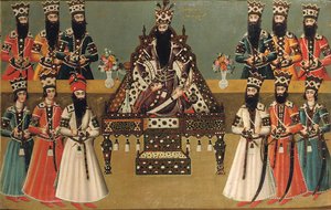 Fath „Ali Shah a jeho bezprostřední dvořané, kolem roku 1815