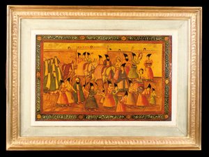 Jeden z dvojice malovaných panelů, Qajar Iran, 1850-75 od Iranian School