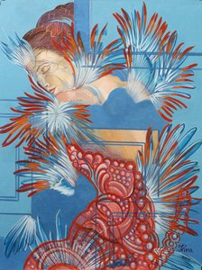 Červené šaty a Chickadees, 2015 od Irina Corduban