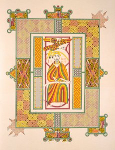 Svatý Jan Evangelista, z faksimile Mac Regolova evangelia, vydaného nakladatelstvím Day & Son. od Irish School