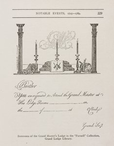 Předvolání lóže velmistrů, střední 1700 od Irish School