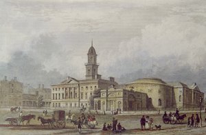 The Rotunda Hospital, Dublin (barevná litografie) od Irish School