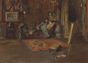 Interiér ateliéru William Merritt Chase