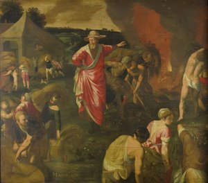 Podobenství o plevelu mezi pšenicí od Isaac Claesz. van Swanenburg (attributed to)