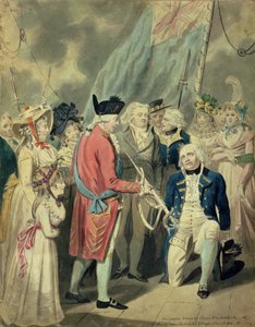 Admirál Collingwood (1750-1810) Získání stříbrného meče (akvarel na papíře)