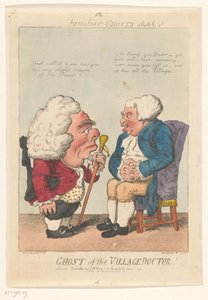 Spotprent op de dorpsarts, 1799 Ghost of the Village Doctor! (název na objektu) Familiar Ghosts (název série na objektu)